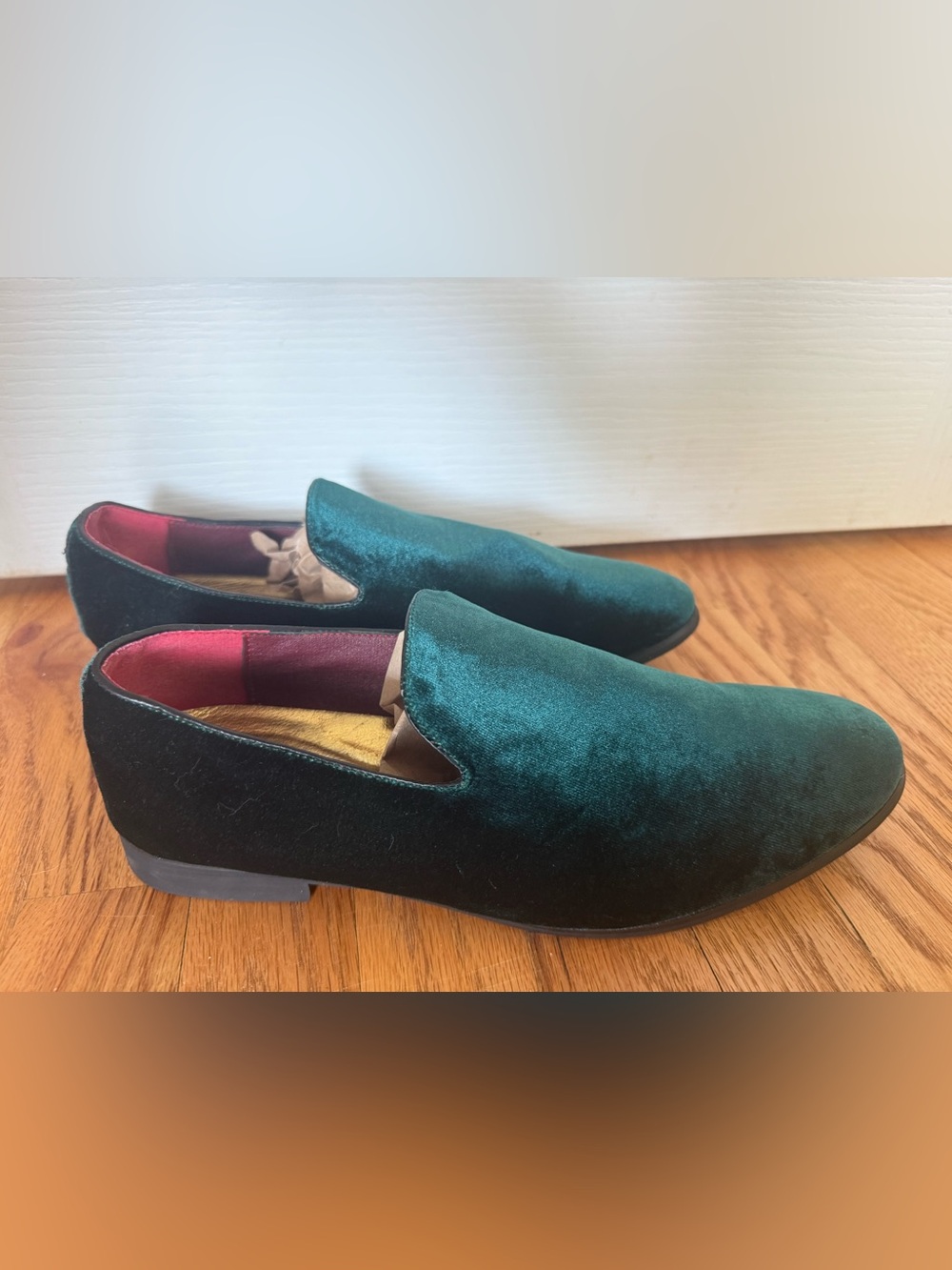 Amazon Teal Velvet Slip-On Loafers for Men